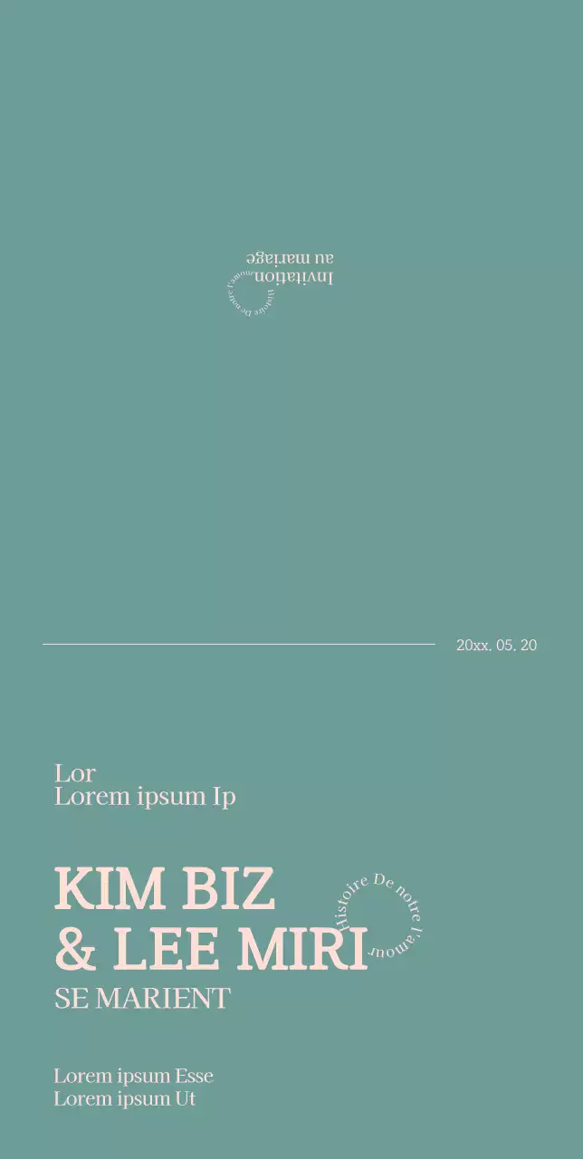 Des invitations de mariage simples dans des couleurs pastel