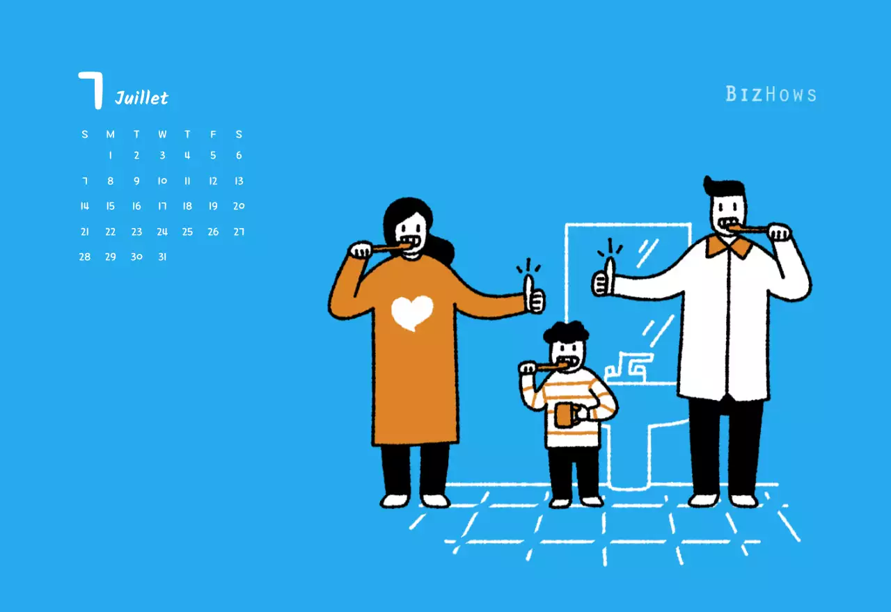 Calendrier du Nouvel An avec de jolies illustrations