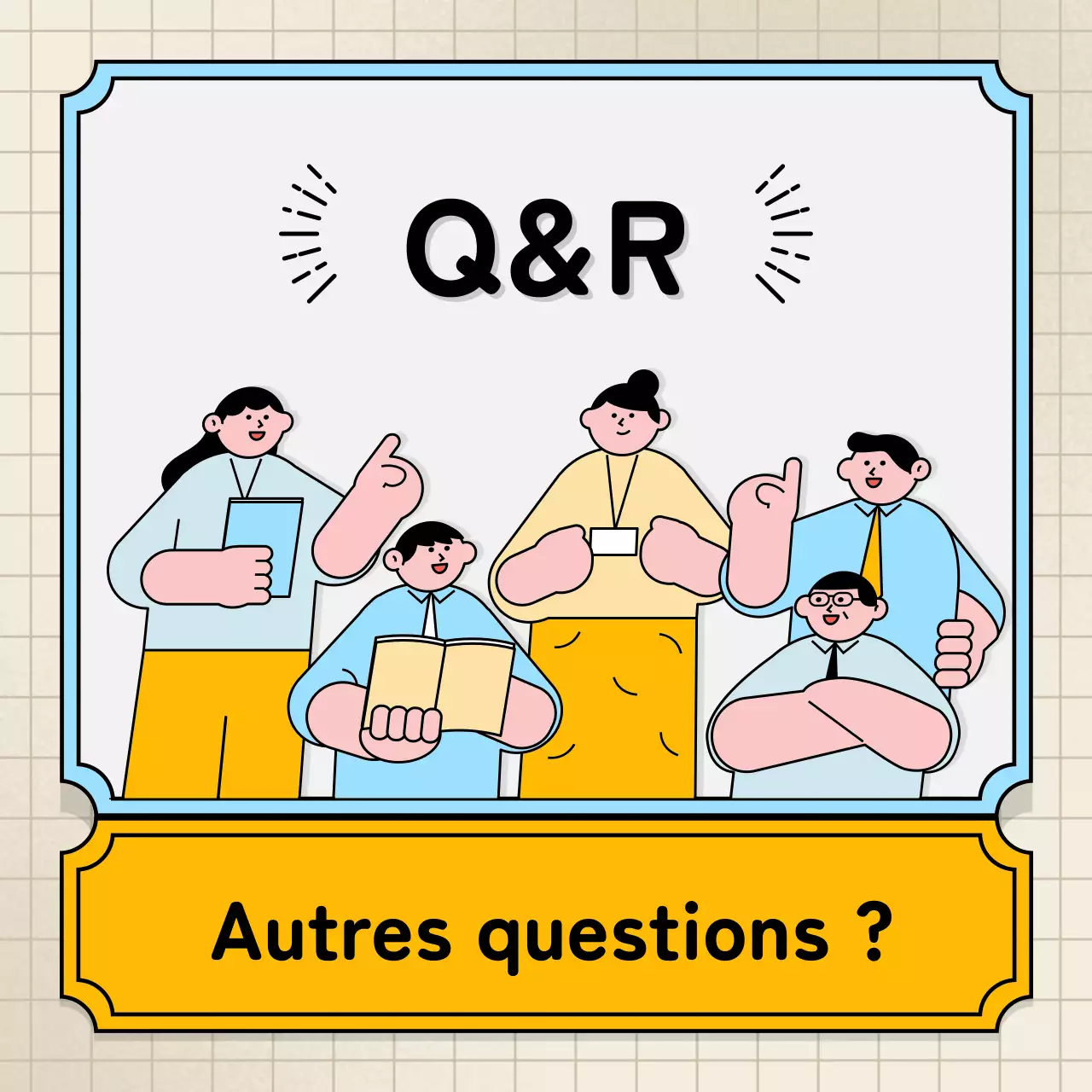 Bulles de texte bleu clair et jaune et illustration mignonne