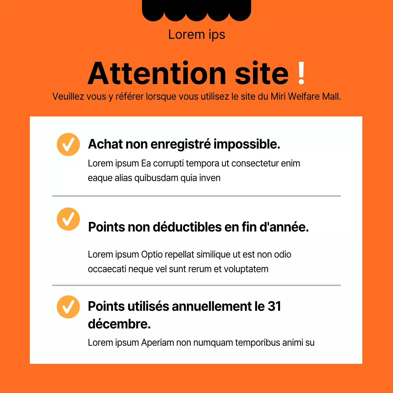 Ouverture d'un centre d'aide sociale interne propre, noir et orange