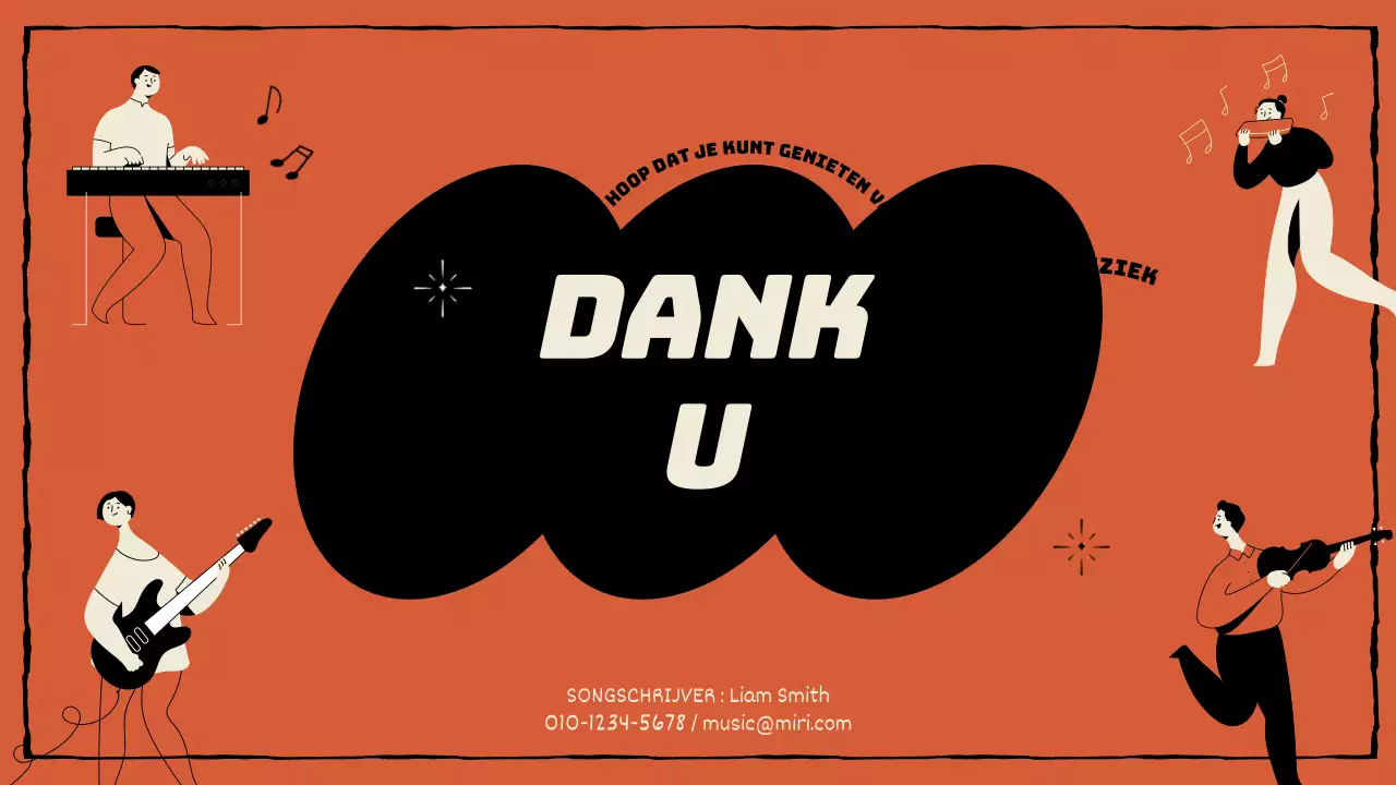 Composer portfolio in oranje en zwart