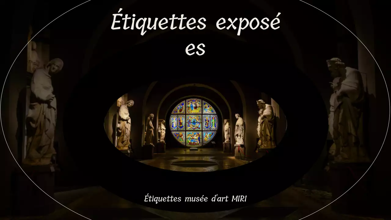 Un guide de l'étiquette dans les musées d'art sur fond noir et blanc de statues d'art majestueuses.