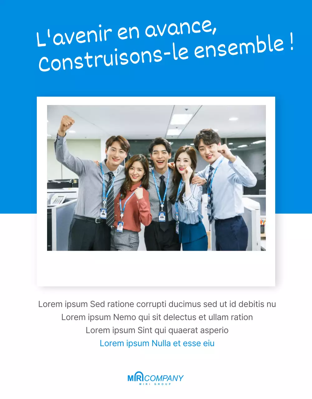 Bulletin d'information d'entreprise webzine bleu et jaune