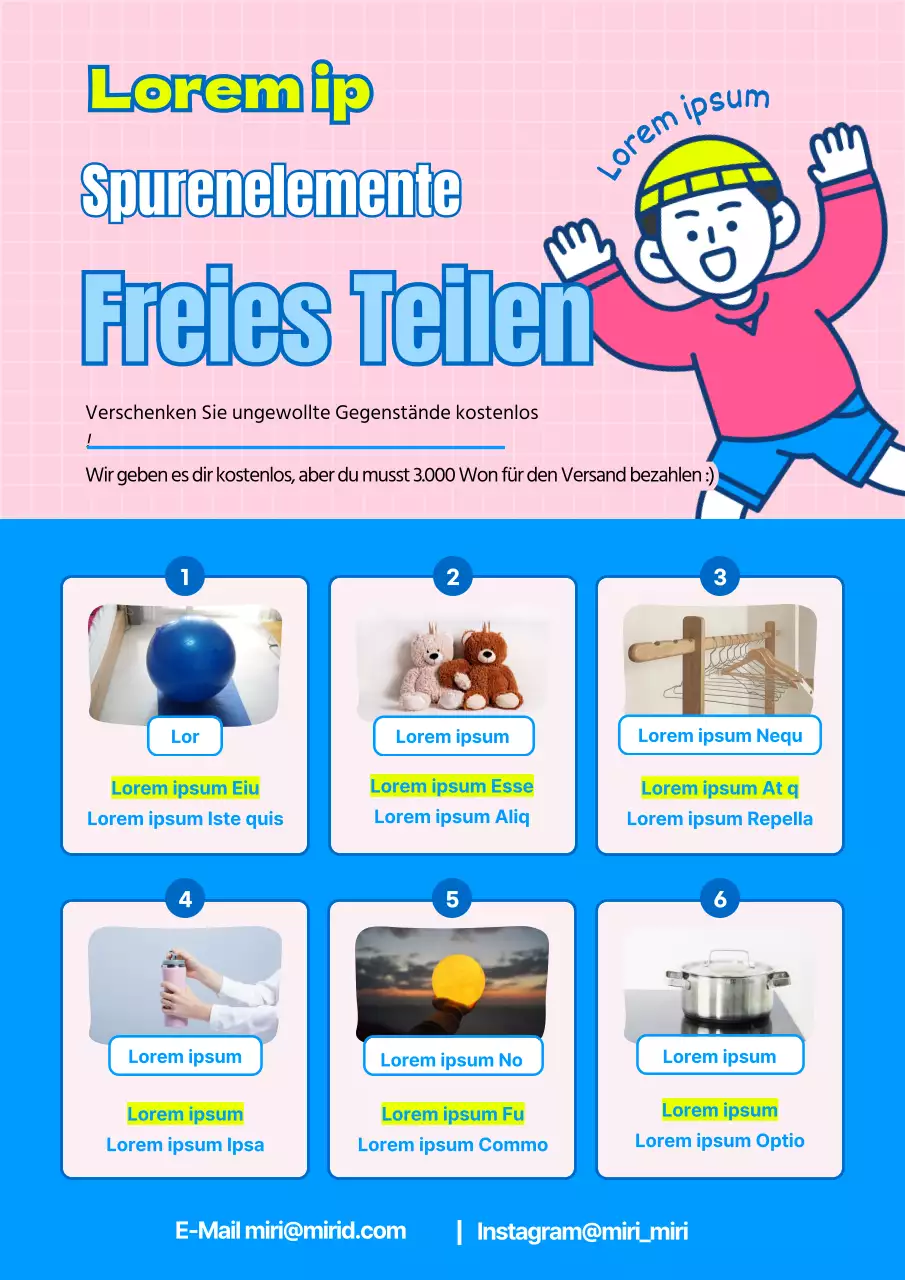 Kostenlose rosa und blaue niedliche unerwünschte Gegenstände zum Verschenken