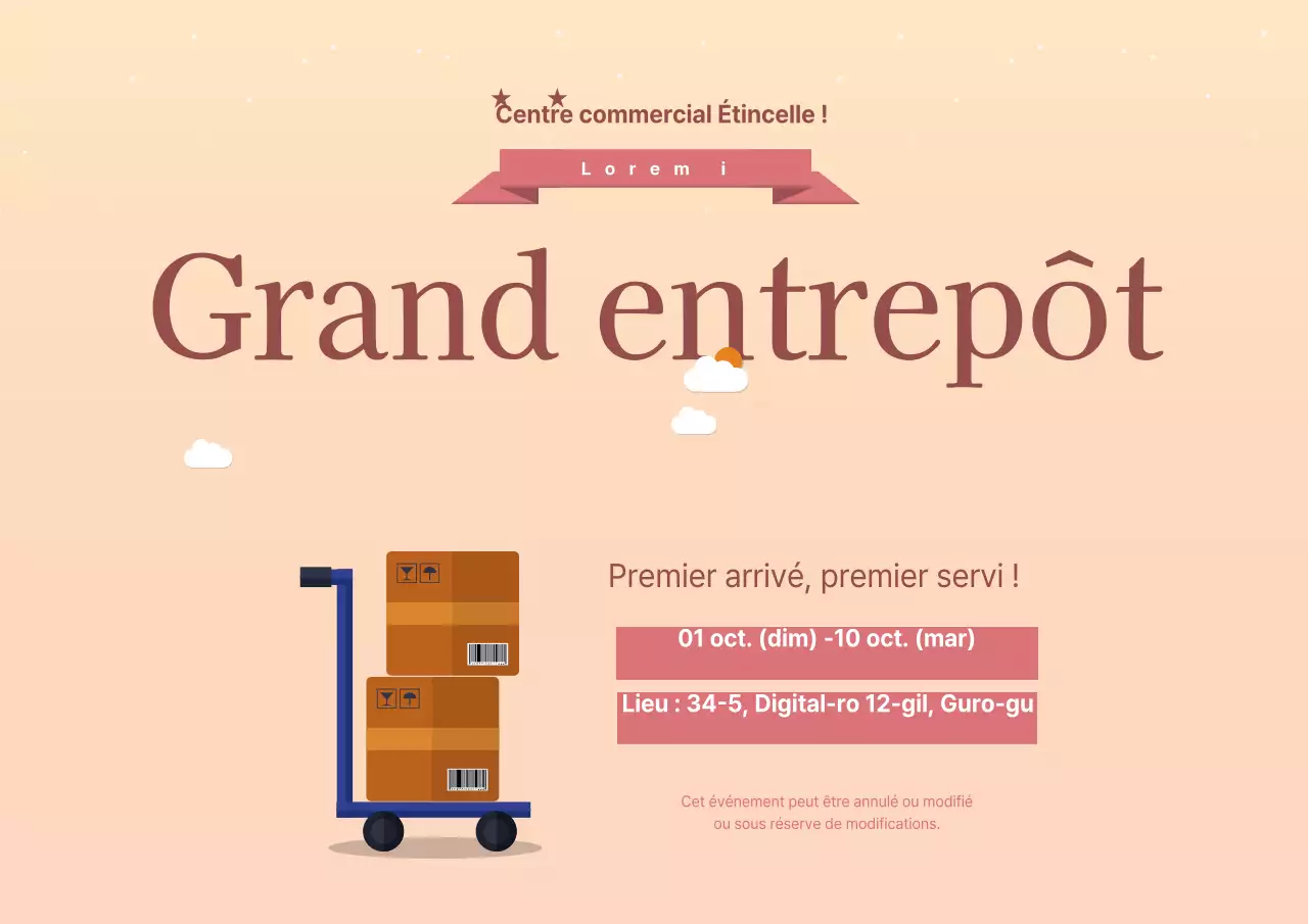 Entrepôt pour les événements de libération