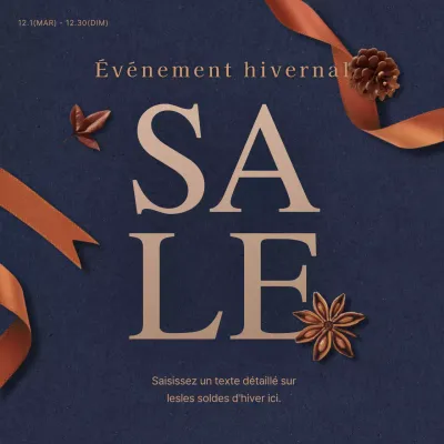 Soldes d'hiver en bleu marine et marron