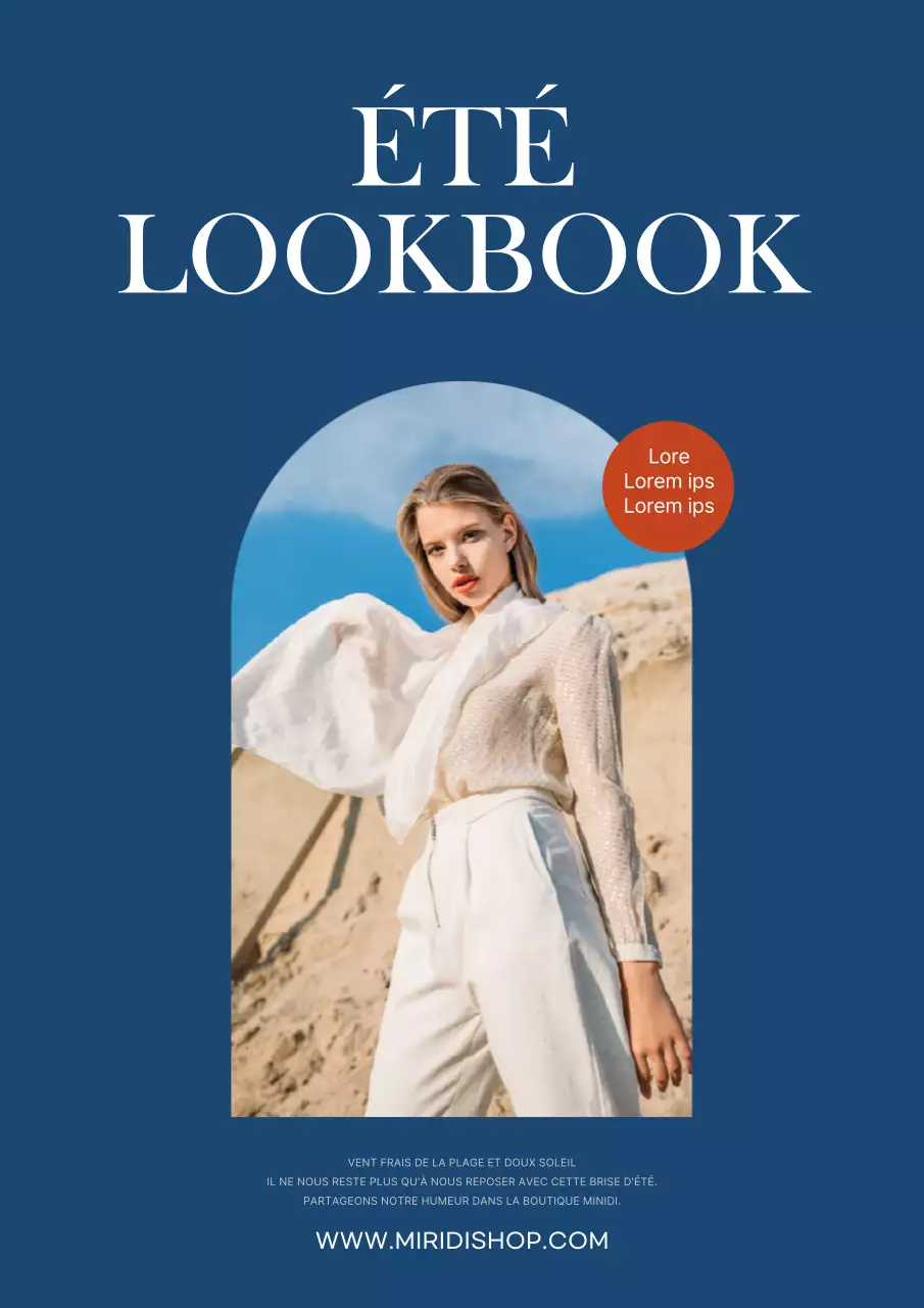 Thème de lookbook d'été simple et sophistiqué avec des accents bleus et bruns