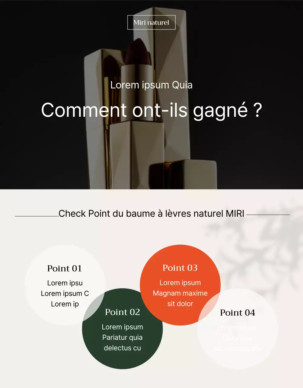 Promouvoir un rouge à lèvres moderne beige
