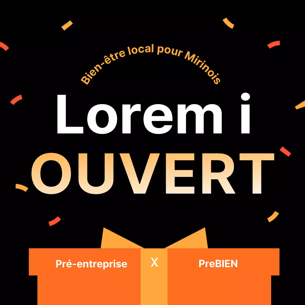 Ouverture d'un centre d'aide sociale interne propre, noir et orange