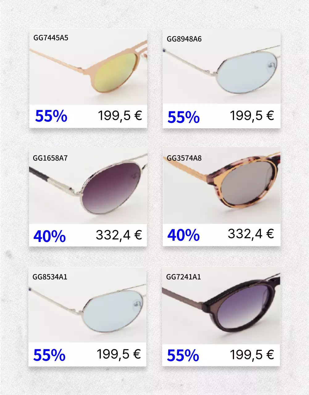Lunettes de soleil page détaillée