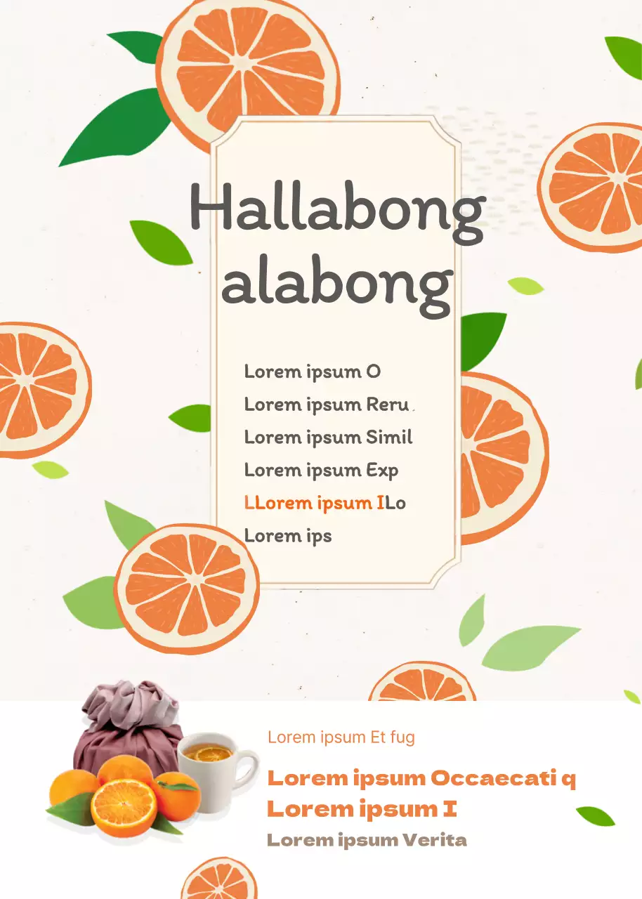 Un cadeau rafraîchissant de thé Hallabong orange et jaune clair (événement pop-up)