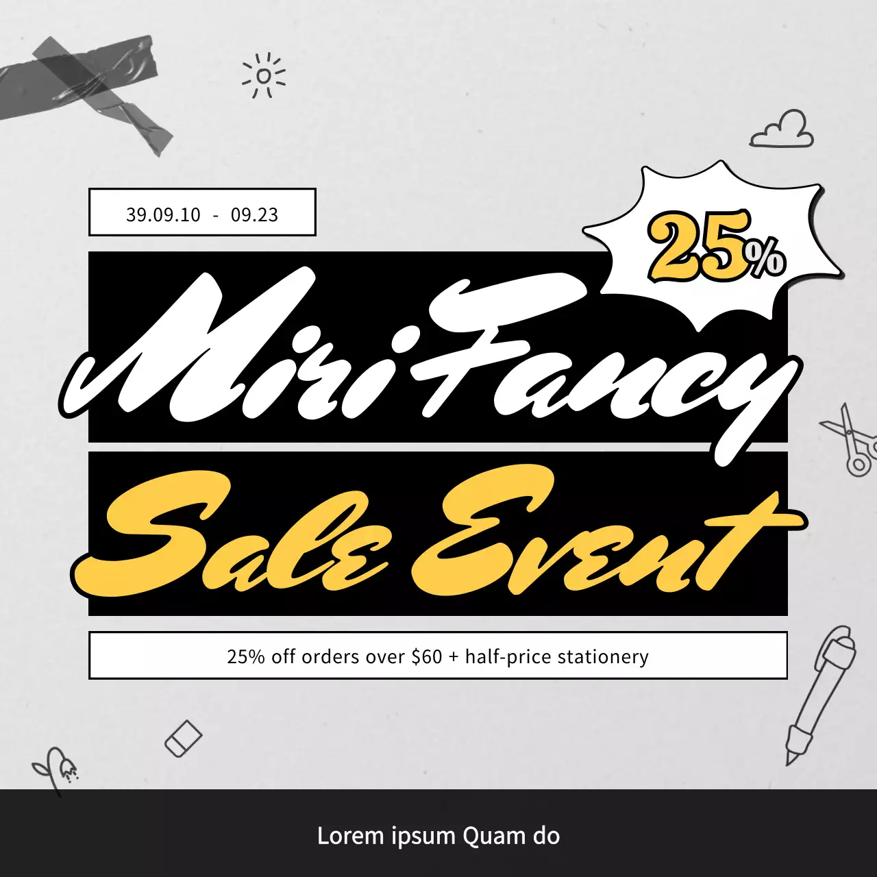 Black Trendy Sale Promotion Banner