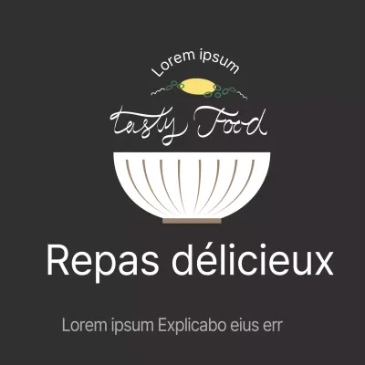 Autocollant noir pour bol de riz simple Bento