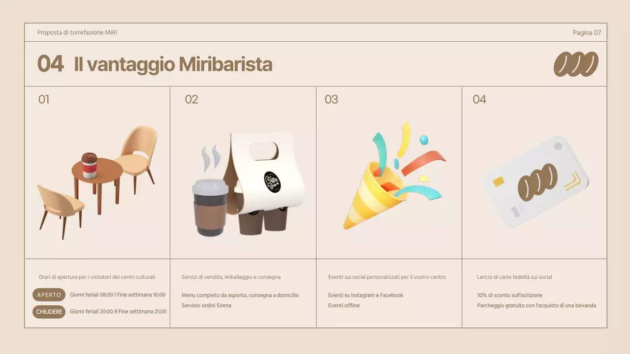 Marrone 3D Illustrazione Retro Concept Cafe Proposta per un caffè