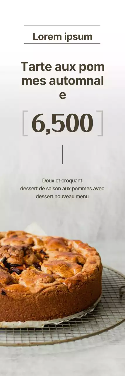 Guide de la nouvelle carte d'automne du café en blanc et brun