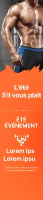 Bannière promotionnelle pour l'ouverture d'un gymnase sur fond orange