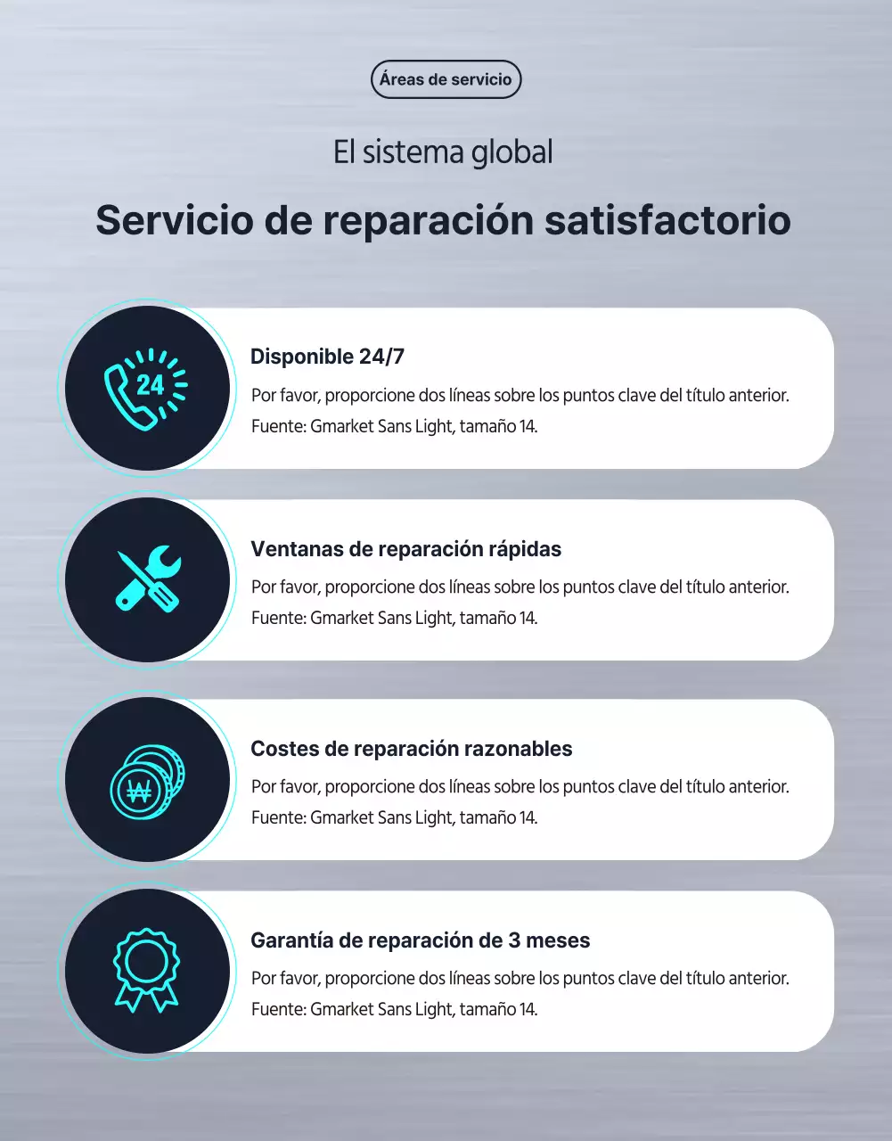 Promocione los servicios de reparación de ordenadores en plata y negro