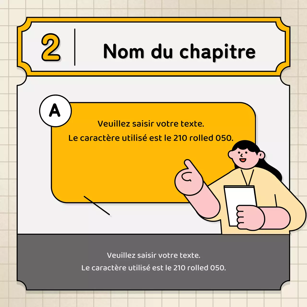 Bulles de texte bleu clair et jaune et illustration mignonne