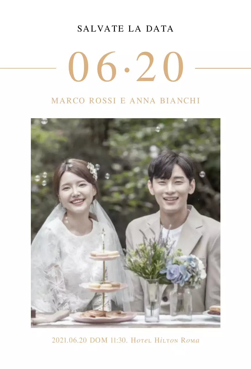 Cartoline di invito al matrimonio in verticale per un look pulito