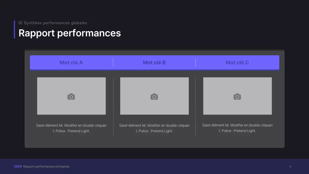 Kit de présentation d'entreprise violet, concept UI tridimensionnel