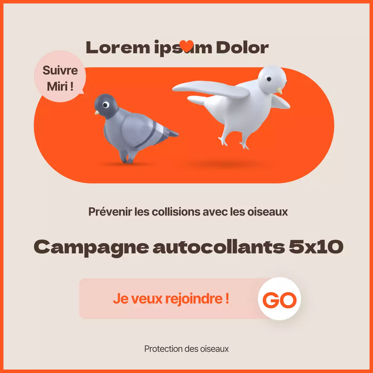 Une campagne anti-collision avec des accents orange