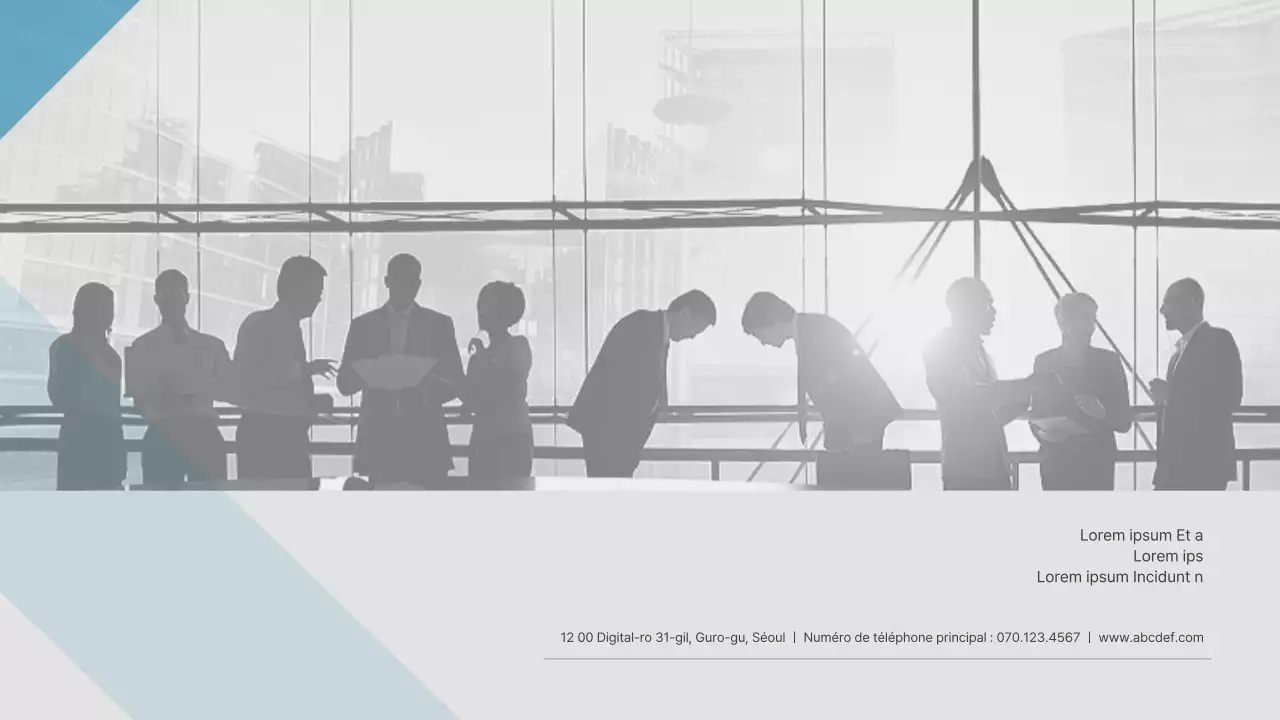 Plan d'affaires bleu-vert et gris pour la réorganisation du système d'évaluation du personnel de Mirigroup Plan d'affaires