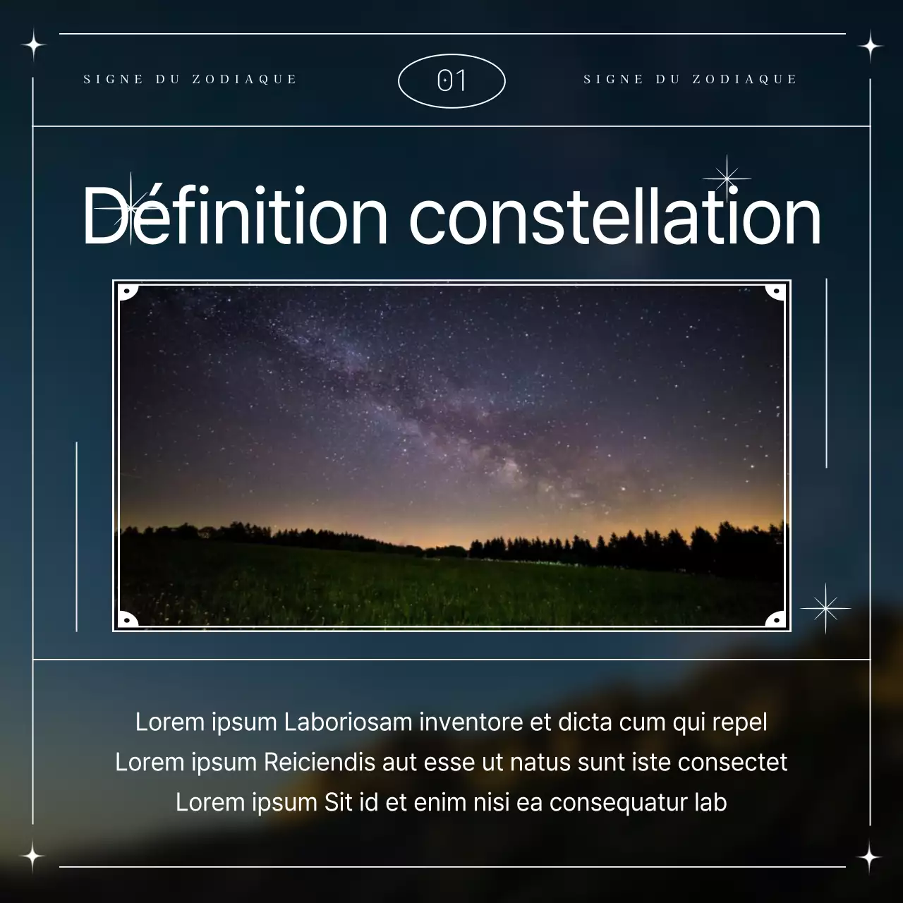 Une constellation simple avec des lignes et des formes marines
