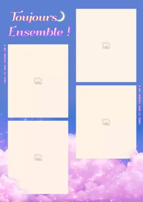 Nuages violets et rêveurs Concept Photo Layout