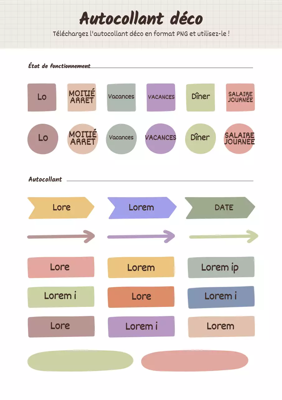 Mignons autocollants conceptuels GoodNote deco