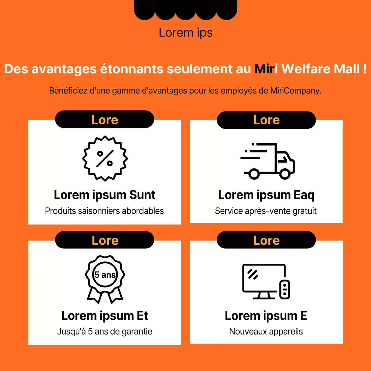 Ouverture d'un centre d'aide sociale interne propre, noir et orange