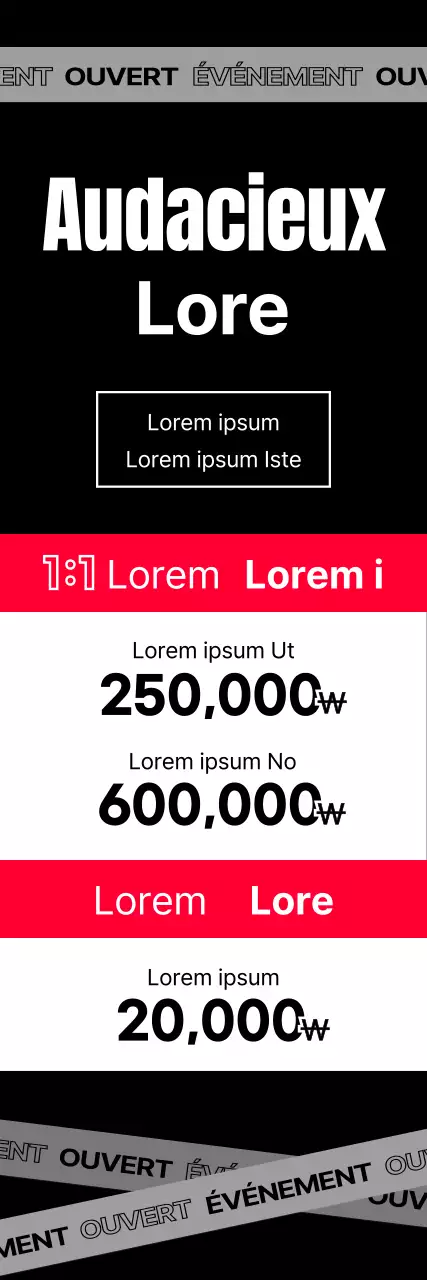Faites la promotion de l'ouverture de votre salle de sport en noir et rouge