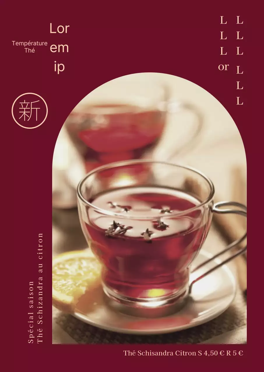 Introduction d'une carte de thés chauds d'automne violets