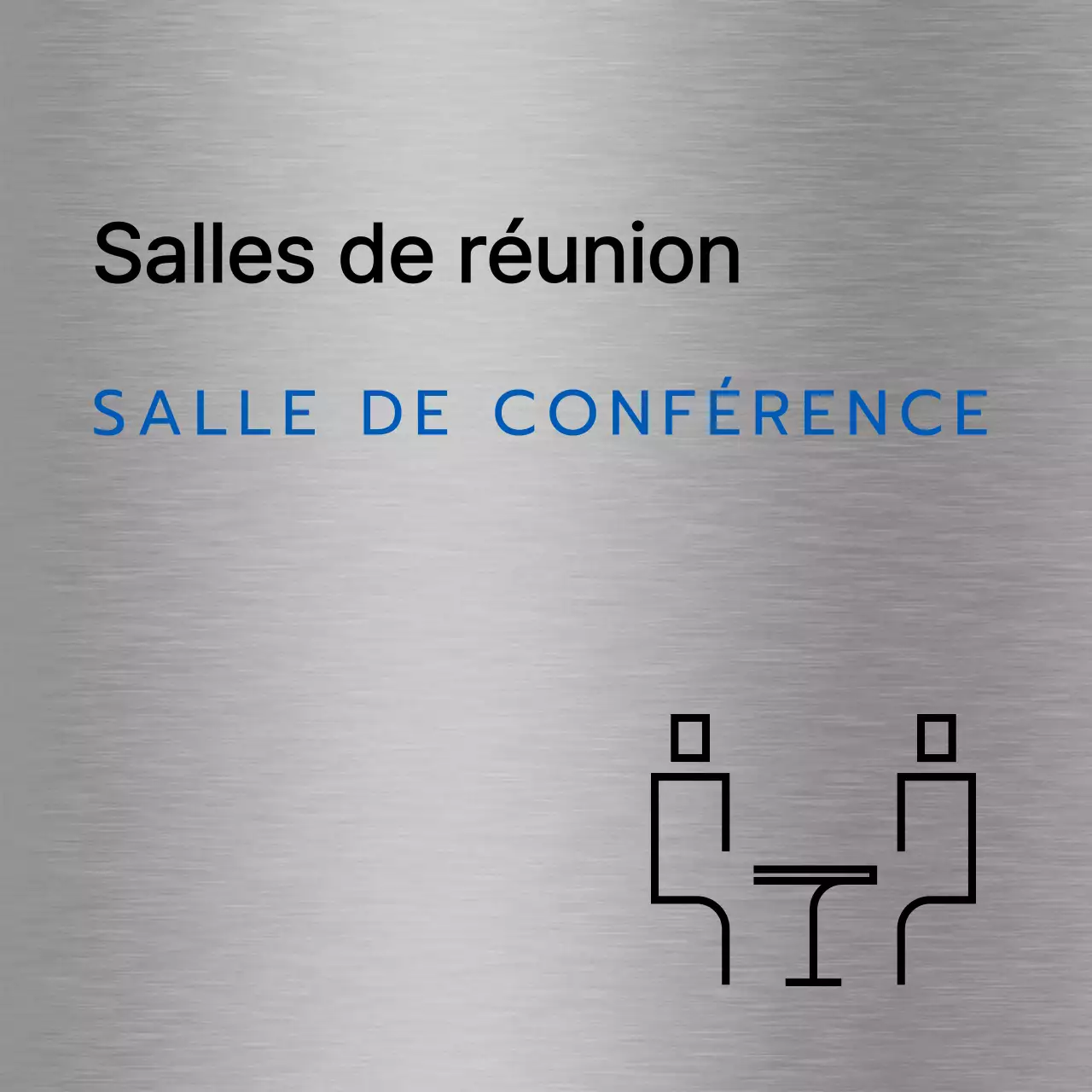 Noms de lieux et plans de l'entreprise avec de simples icônes noires et bleues