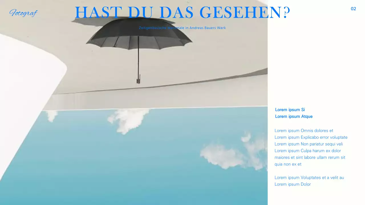 Trendiger Porträtbericht in Blau, Schwarz und Weiß