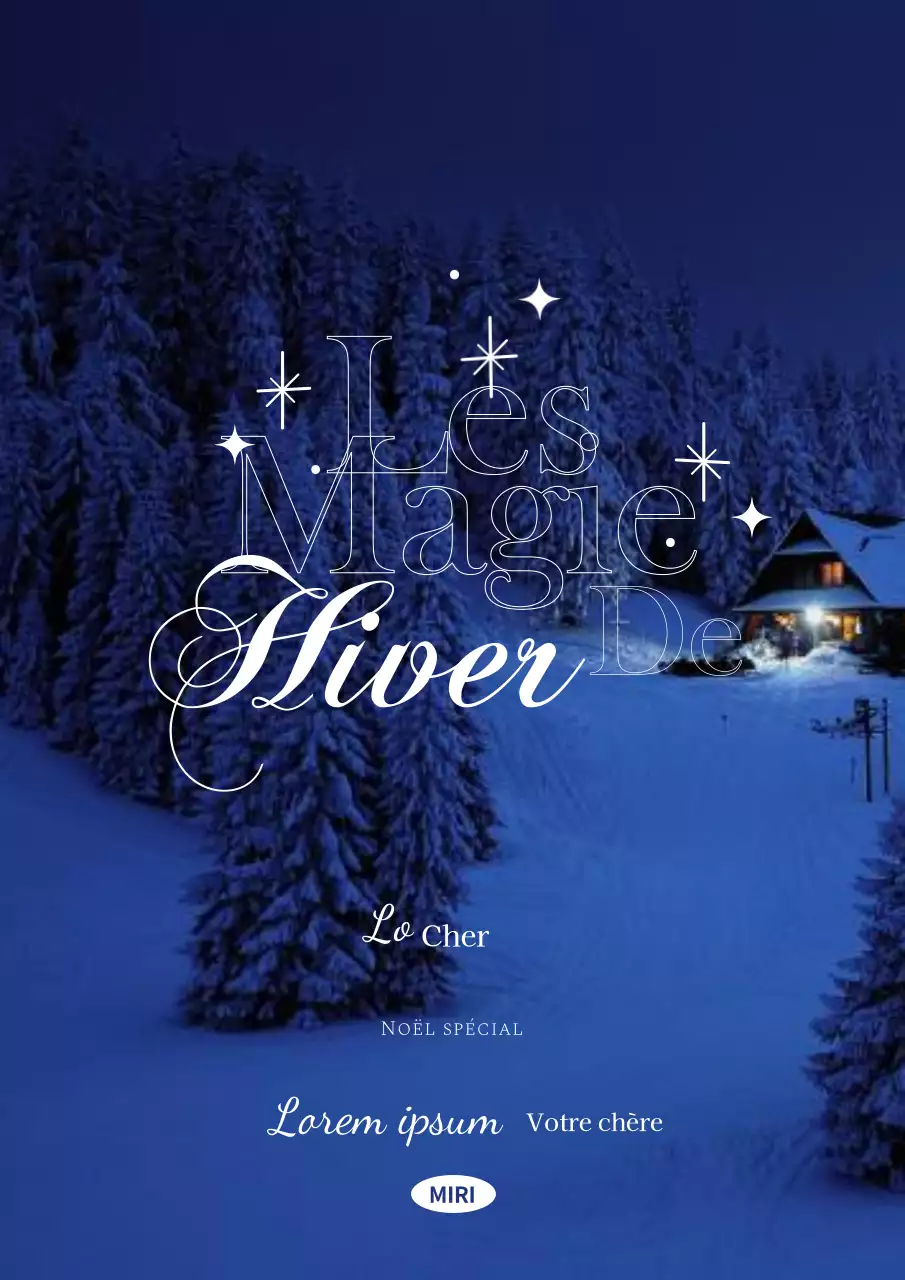 Sentiment de Noël dans le ciel nocturne blanc et bleu de l'hiver poster vertical