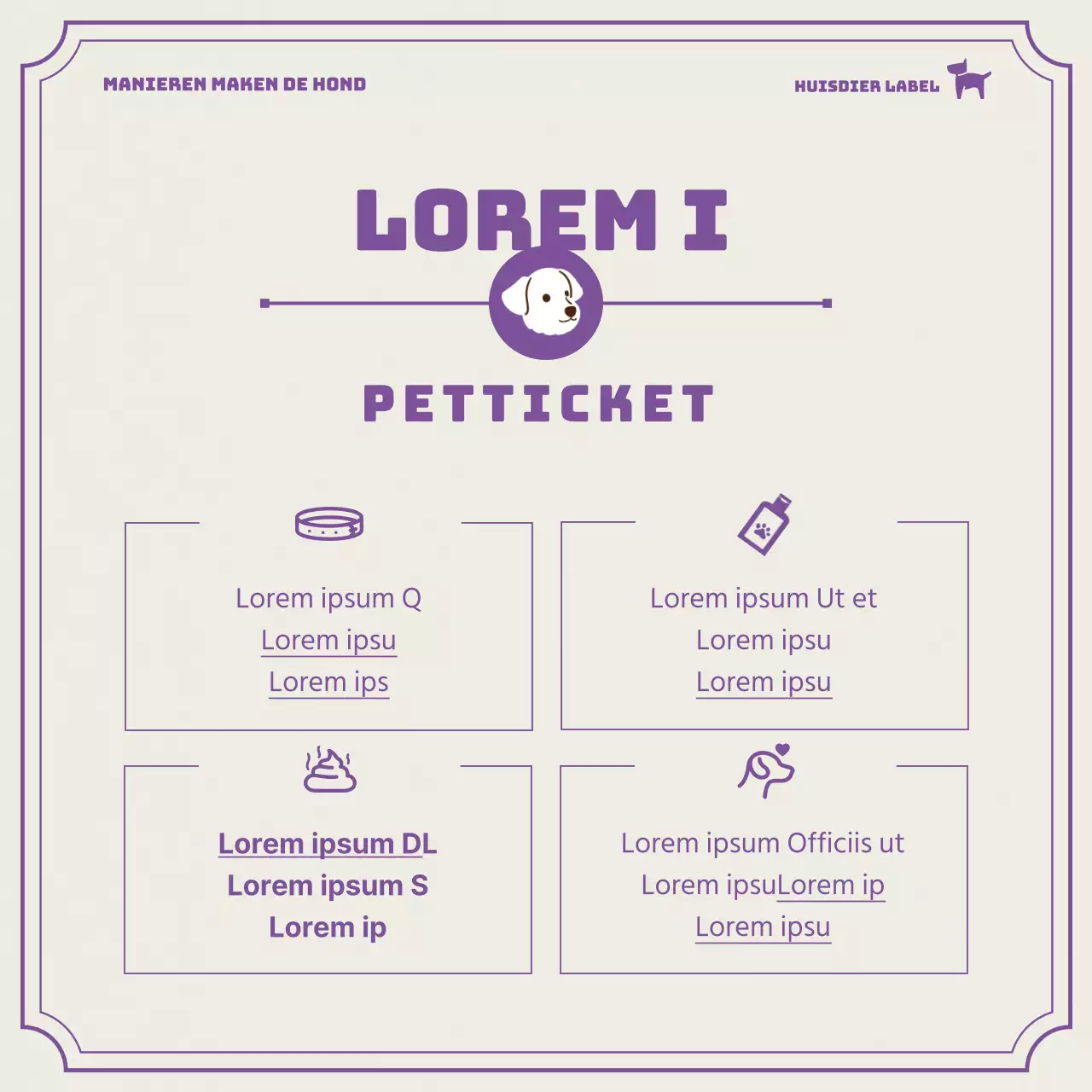 Over paars huisdier tickets