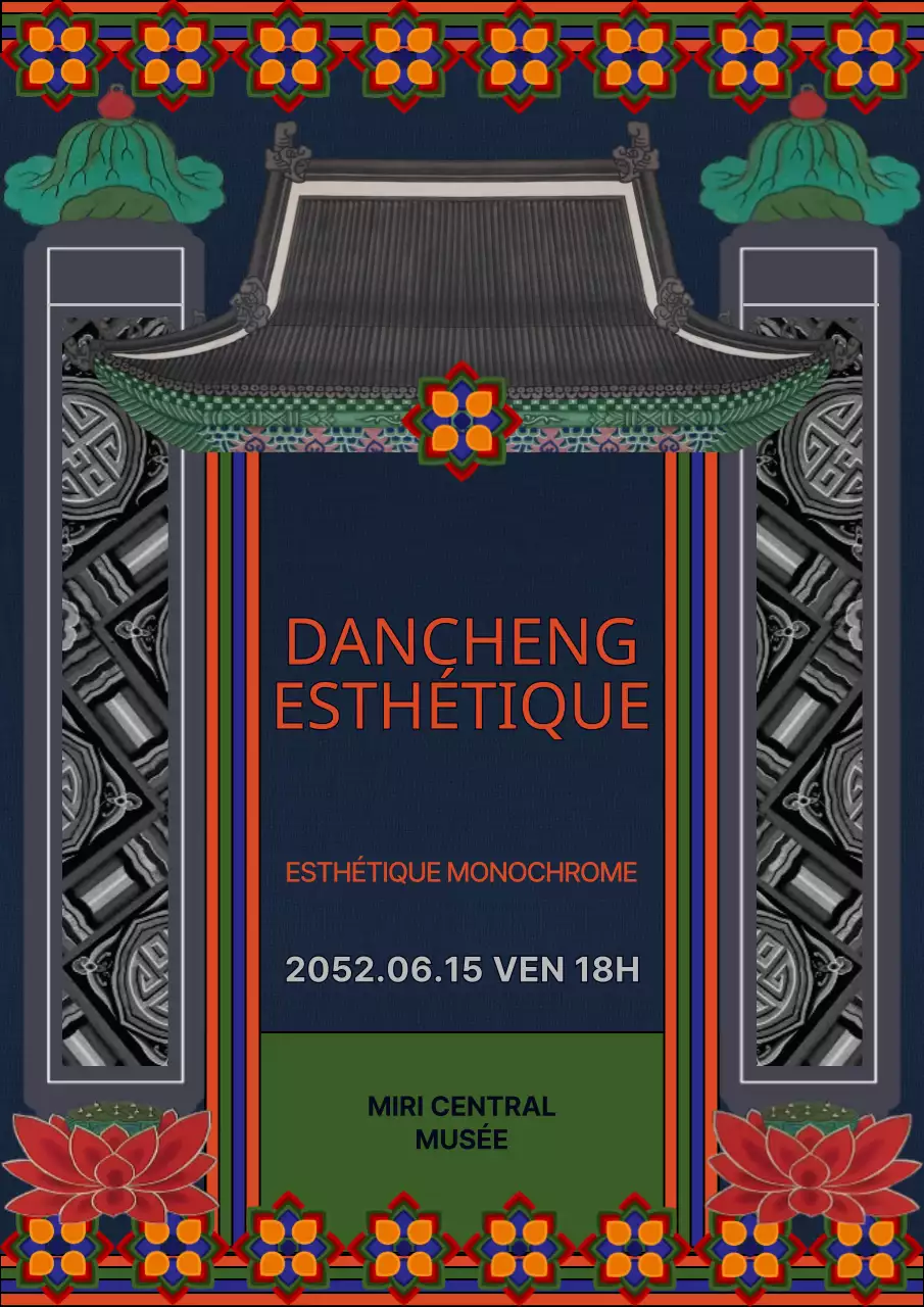 Guide de présentation du motif traditionnel bleu marine et rouge du tancheng