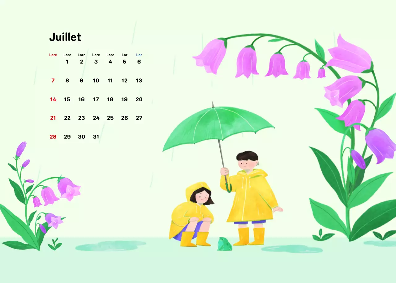 Un calendrier du Nouvel An chaleureux et illustré
