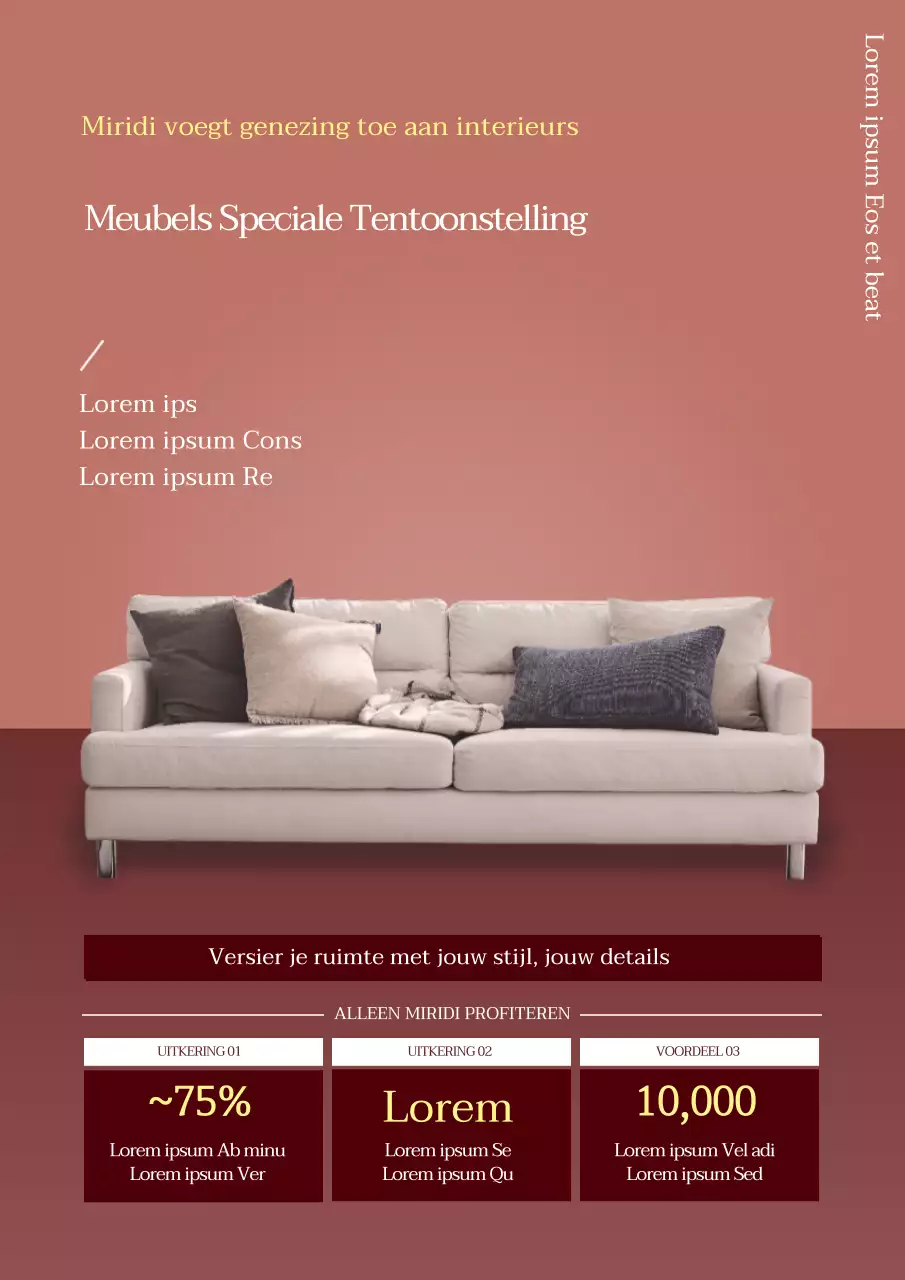 Webposter ter promotie van een evenement over modern meubelinterieur