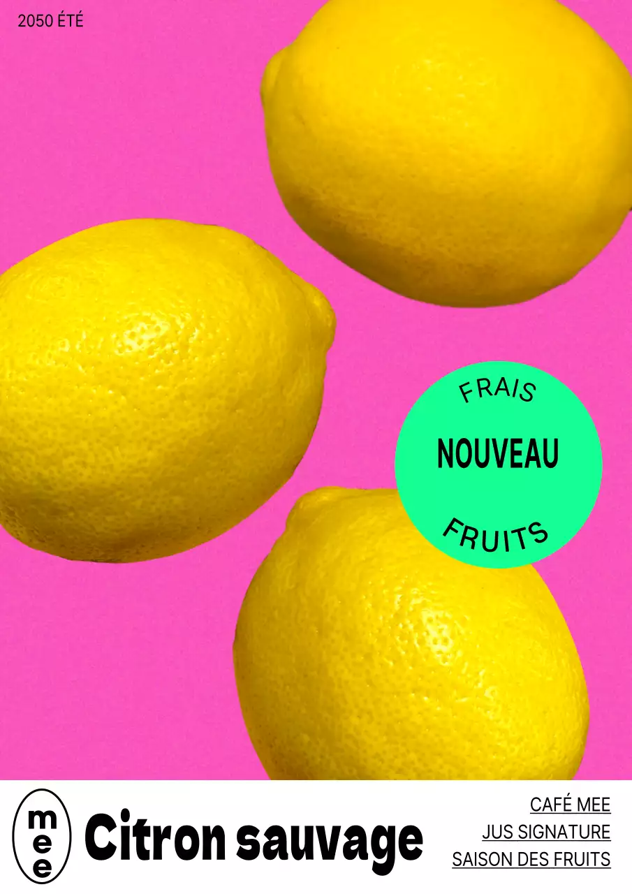 Promouvoir les fruits de café vintage en jaune et rose