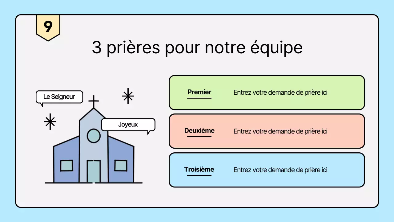 Une brochure de mission d'été de l'église aux couleurs pastel et épurées