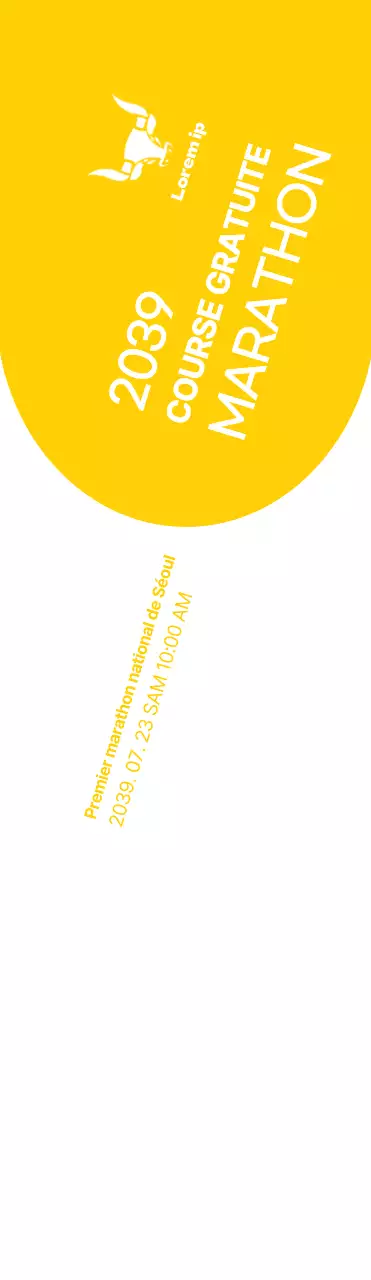 Style simple en jaune et blanc pour l'information et la promotion du marathon