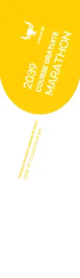 Style simple en jaune et blanc pour l'information et la promotion du marathon