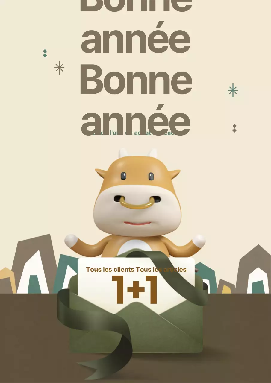 Événement du Nouvel An avec illustrations de lettres jaunes et brunes