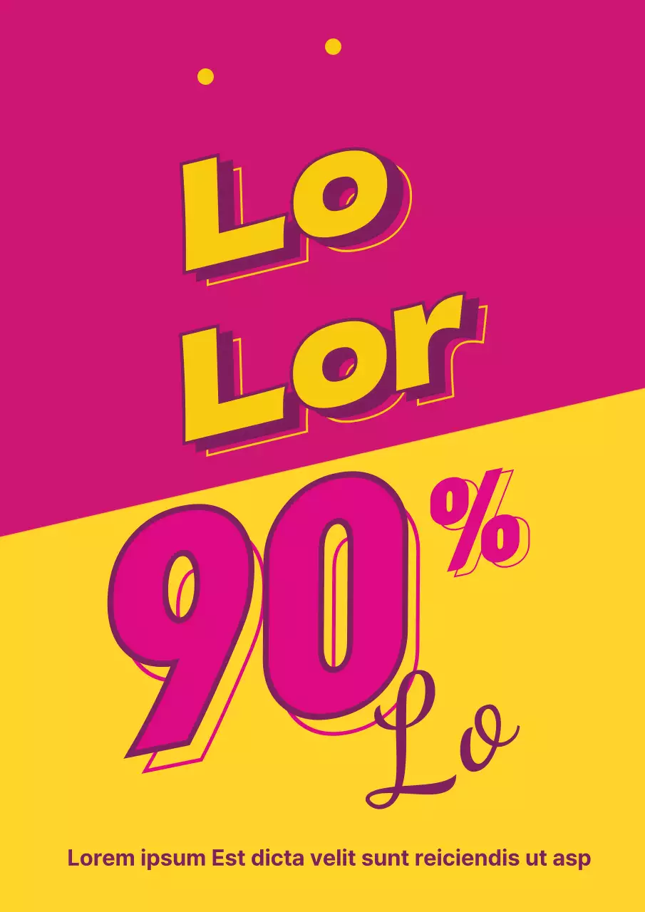 Une promotion simple dans un centre commercial avec un texte rose et jaune