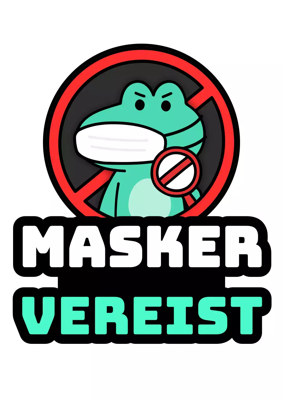 Het dragen van een masker instructies in groen en rood