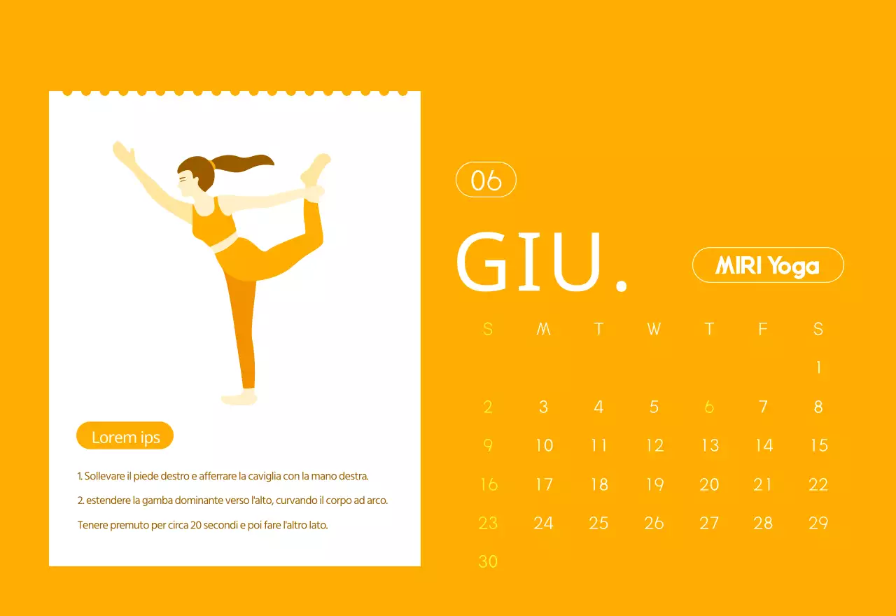 Calendari arancioni da regalare per promuovere il vostro studio di yoga