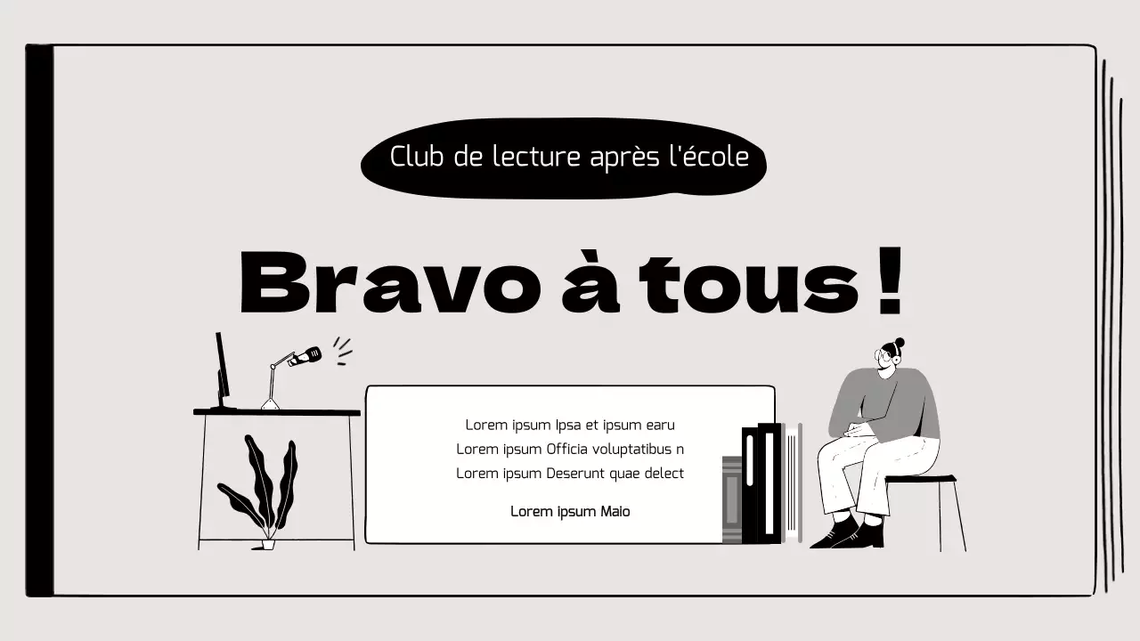 Discussion en classe sur le livre mettant en valeur les illustrations de dessin en beige et noir