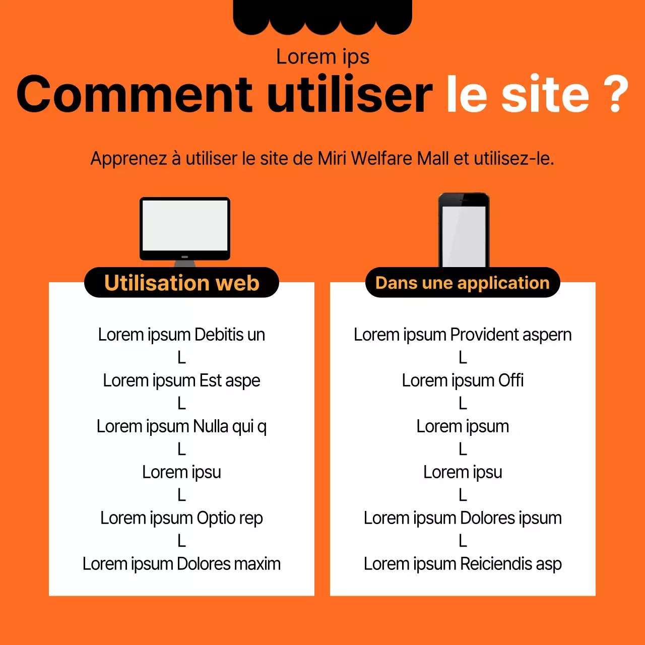 Ouverture d'un centre d'aide sociale interne propre, noir et orange