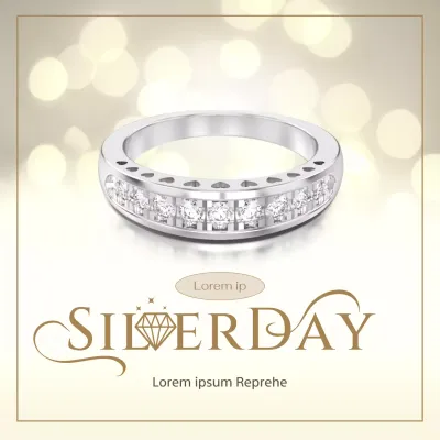 Promouvoir un concept doré et luxueux de réductions sur les couplages de la Journée de l'argent